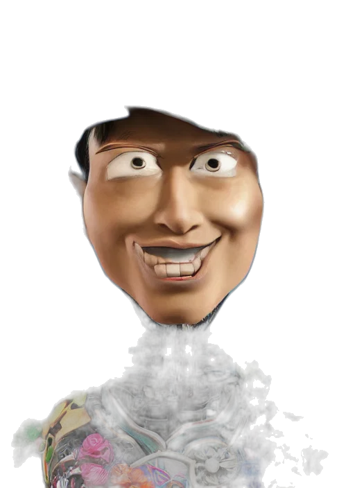 face, mask, hat, robot, 3d render, concept art, cartoon, photorealistic transparent PNG cut-out