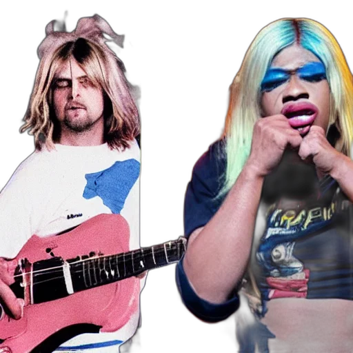 kurt, cobain, fighting, cardi, badly, horrific, violent transparent PNG cut-out