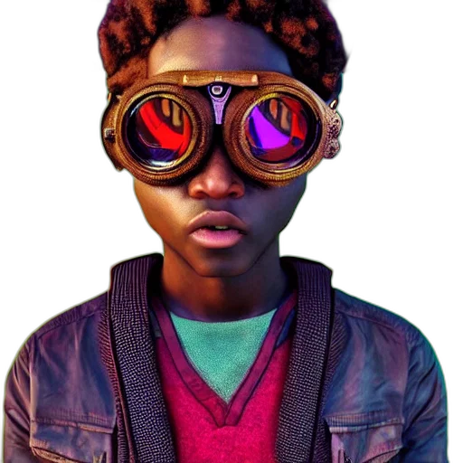 face, mask, jacket, robot, cyberpunk, 3d render, photorealistic, concept art transparent PNG cut-out