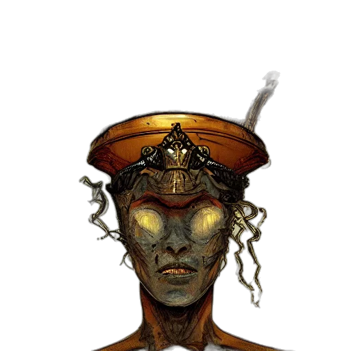 staff, face, hat, mask, concept art, fantasy art, comic book art, pixel art transparent PNG cut-out