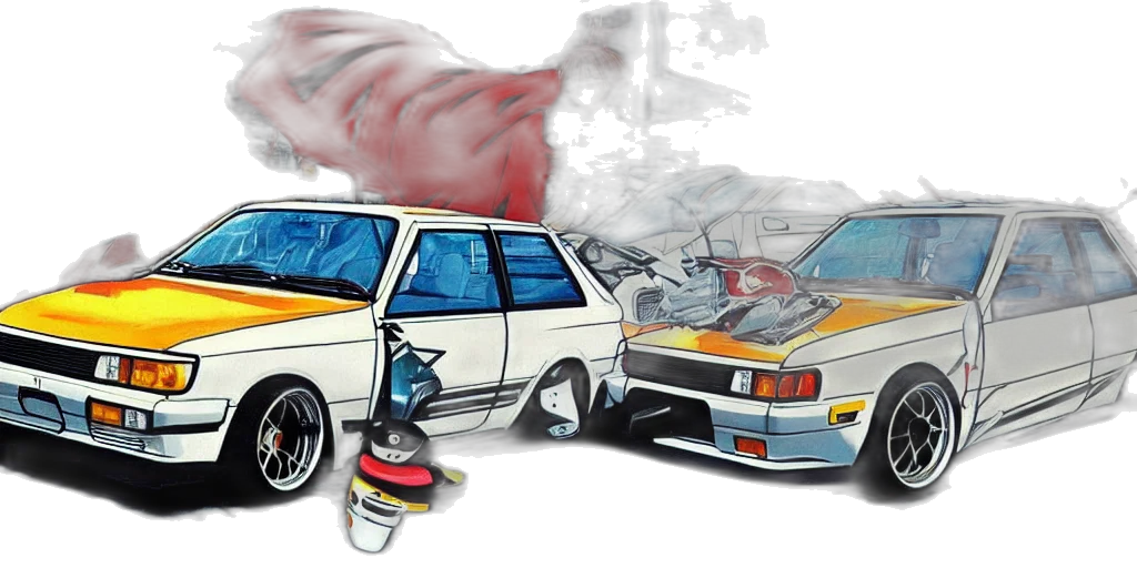 car, concept art, photorealistic, comic book art transparent PNG cut-out