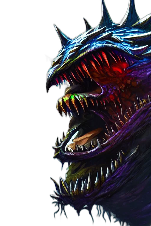 dragon, creature, animal, mask, concept art, fantasy art, pixel art, comic book art transparent PNG cut-out