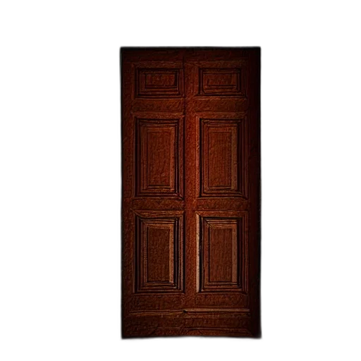furniture, dress, staff, 3d render, open, doorway, middle, night transparent PNG cut-out