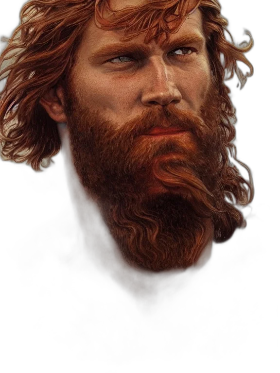 face, hair, staff, photorealistic transparent PNG cut-out