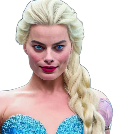margot, robbie, elsa, disney transparent PNG cut-out