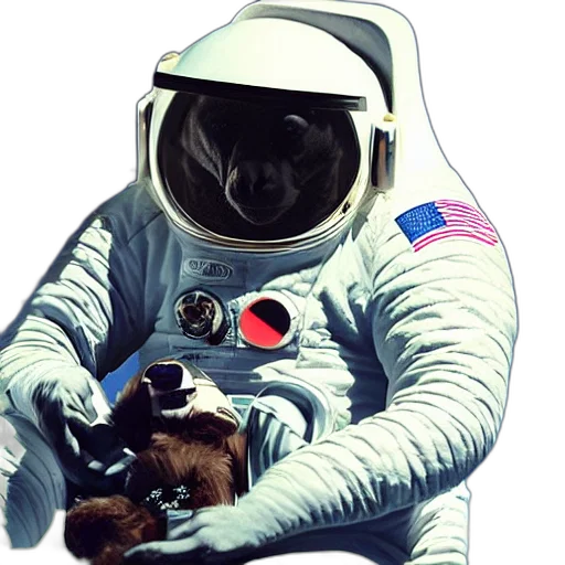 animal, robot, staff, creature, concept art, outer space, ape, space transparent PNG cut-out