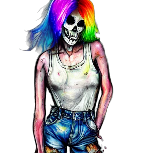 jacket, mask, dress, face, watercolor, concept art, comic book art, cyberpunk transparent PNG cut-out