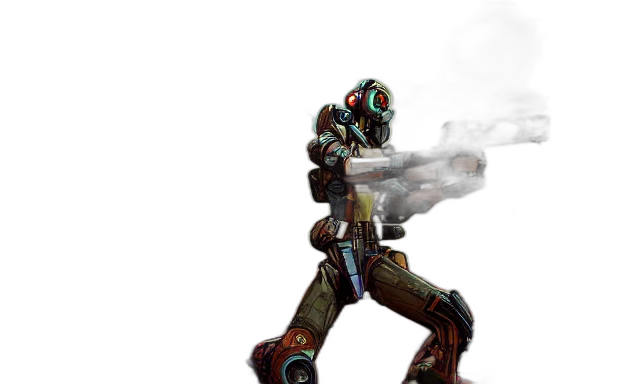 robot, weapon, staff, concept art transparent PNG cut-out