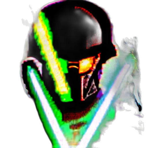 robot, mask, face, weapon, vaporwave, 3d render, cyberpunk, pixel art transparent PNG cut-out
