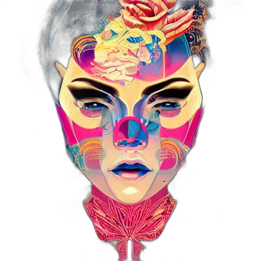 mask, face, crown, flower transparent PNG cut-out