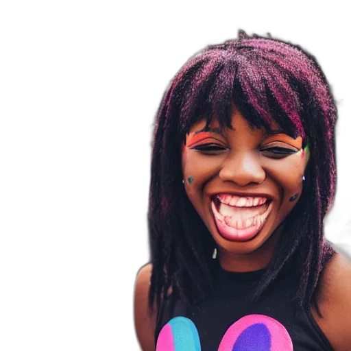 face, young, smiling, black transparent PNG cut-out