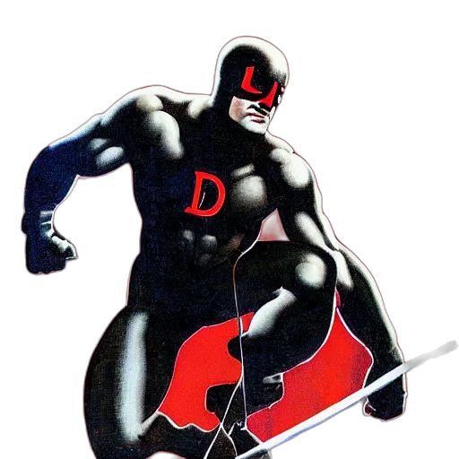 staff, weapon, comic book art, concept art, red, dark, daredevil, painted transparent PNG cut-out