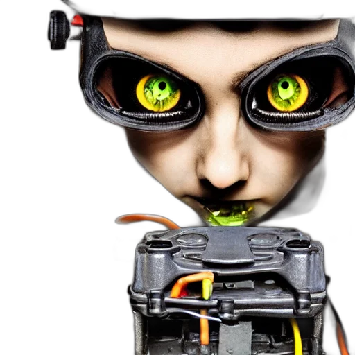 robot, cyberpunk, concept art, 3d render transparent PNG cut-out