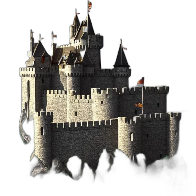 crown, dragon, staff, building, concept art, 3d render, fantasy art, pixel art transparent PNG cut-out