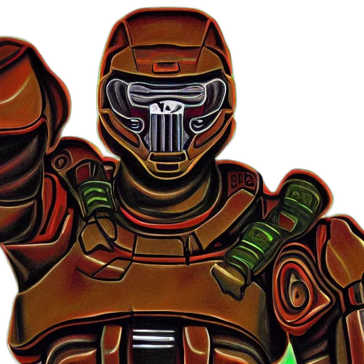 robot, mask, concept art, 3d render transparent PNG cut-out