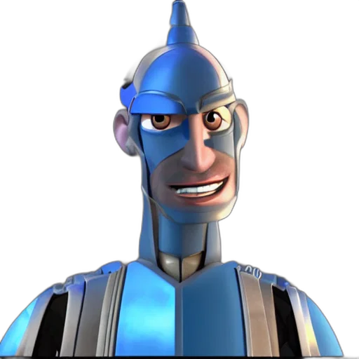 robot, staff, face, crown transparent PNG cut-out