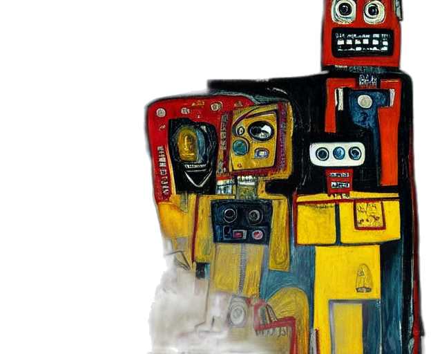 robot, mask, painting, family transparent PNG cut-out