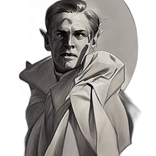 face, mask, jacket, staff, comic book art, concept art, photorealistic, fantasy art transparent PNG cut-out