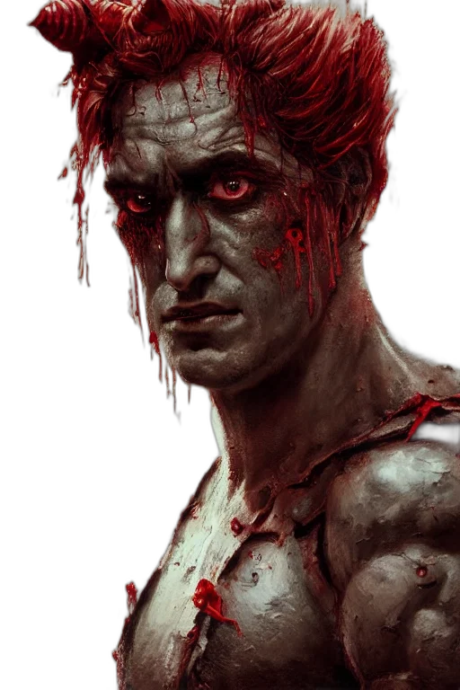 face, comic book art, concept art, photorealistic transparent PNG cut-out