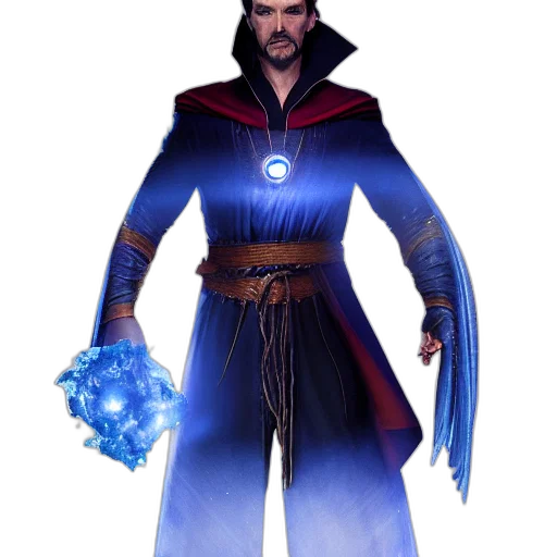 staff, jacket, concept art, fantasy art, 3d render, comic book art, blue, giuseppe transparent PNG cut-out