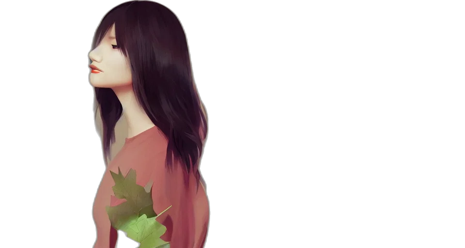 photorealistic, fantasy art, concept art, anime, forest, green, earth tones, red transparent PNG cut-out