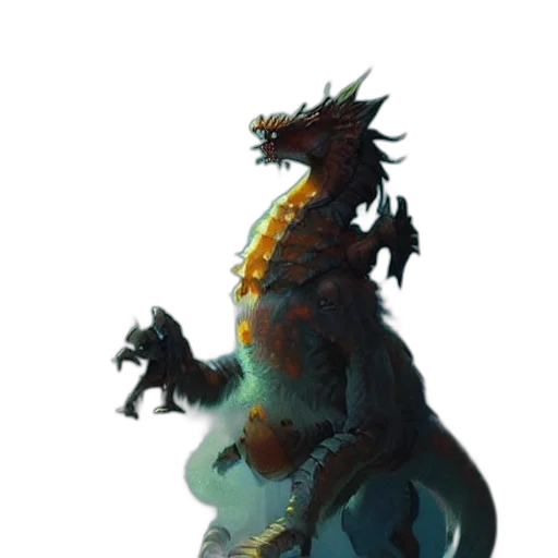 dragon, creature, staff, animal, concept art, fantasy art, pixel art, 3d render transparent PNG cut-out
