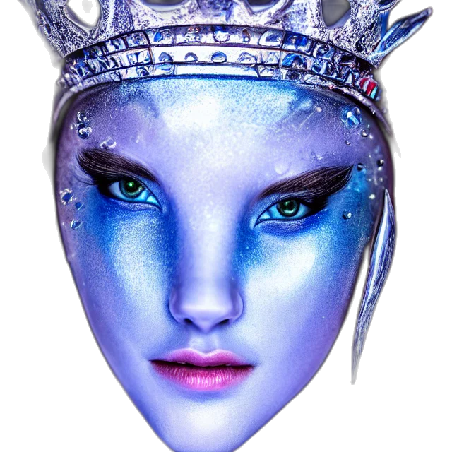 crown, mask, face, jewelry, fantasy art, photorealistic, concept art, 3d render transparent PNG cut-out