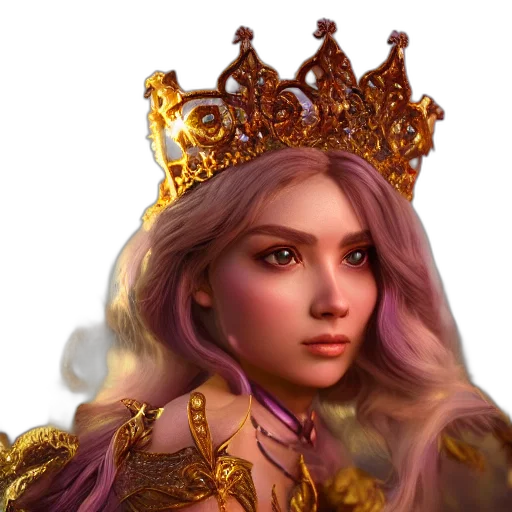 crown, jewelry, face, fantasy art transparent PNG cut-out