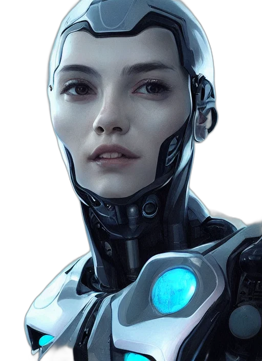robot, face, concept art, cyberpunk transparent PNG cut-out