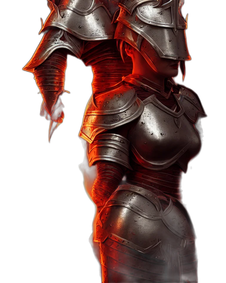 sword, weapon, robot, dress, concept art, fantasy art, 3d render, photorealistic transparent PNG cut-out