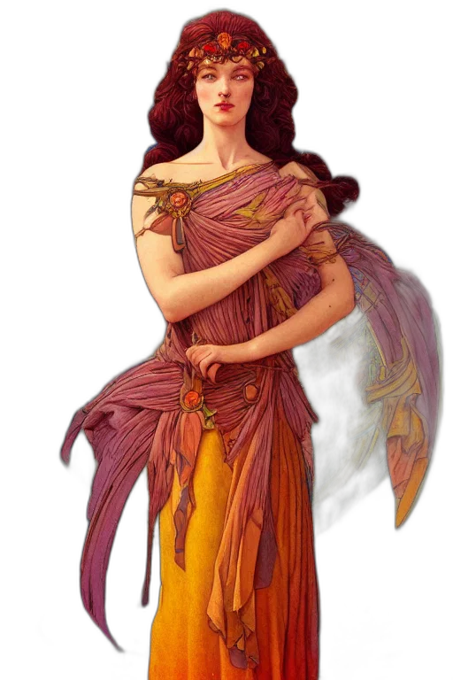 dress, dragon, jewelry, fantasy art transparent PNG cut-out