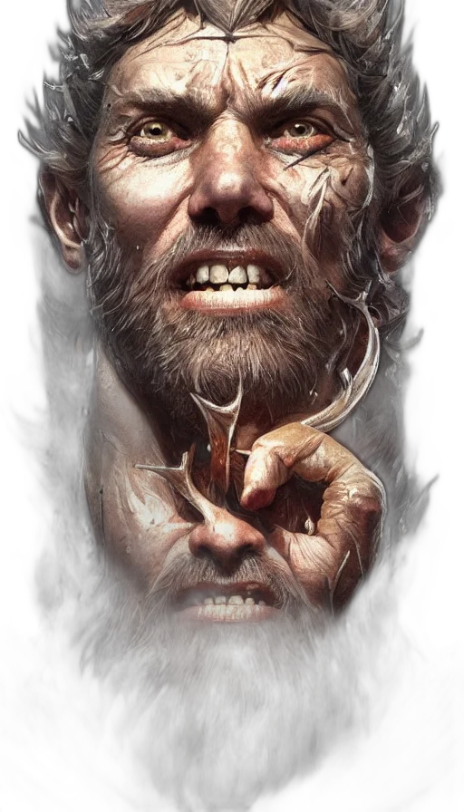 face, concept art, photorealistic, comic book art transparent PNG cut-out
