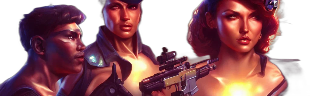 weapon, concept art, cyberpunk, comic book art transparent PNG cut-out