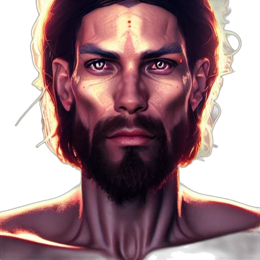 face, hair, sword, fantasy art transparent PNG cut-out
