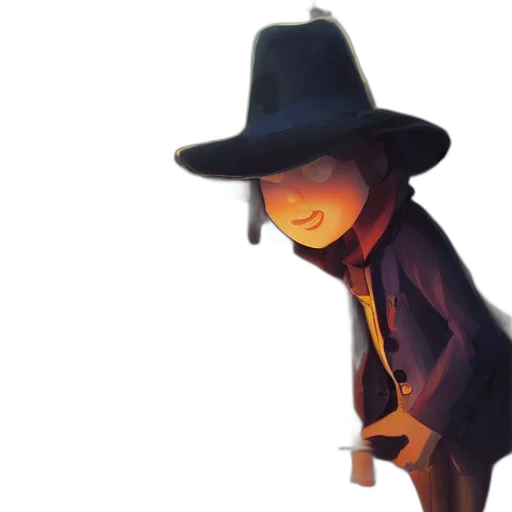 hat, staff, jacket, weapon transparent PNG cut-out