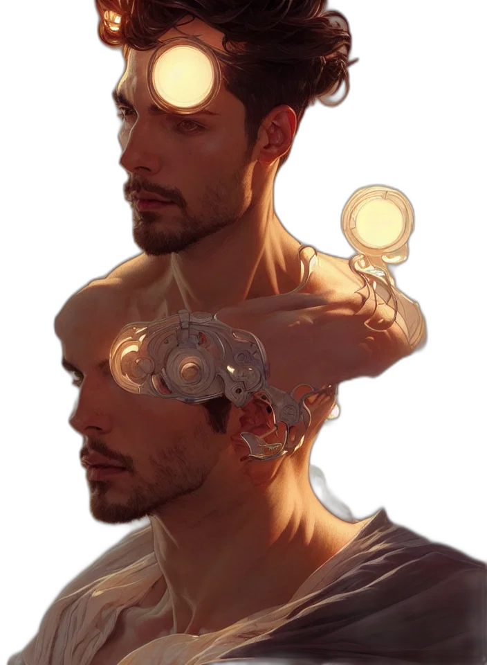 mask, face, crown, jewelry, concept art, photorealistic, cyberpunk, fantasy art transparent PNG cut-out