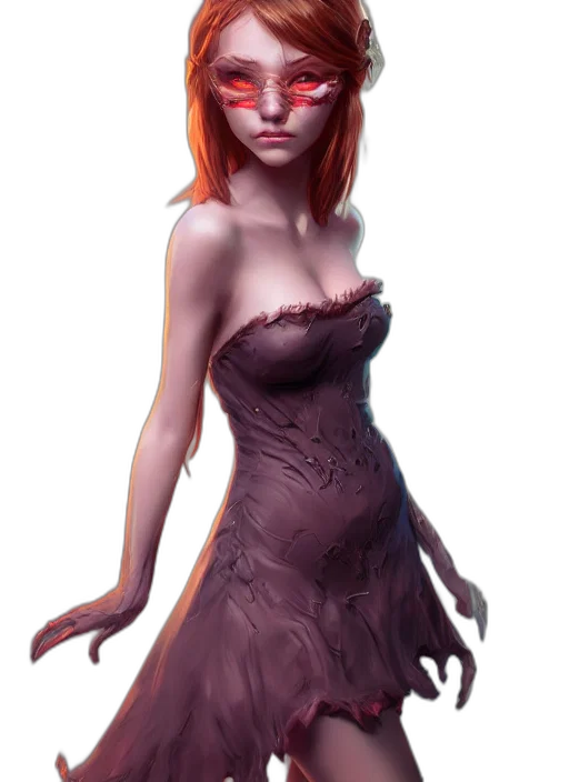 dress, creature, face, fantasy art transparent PNG cut-out