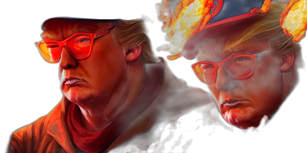 face, concept art, photorealistic, comic book art, fantasy art, fire, red, character transparent PNG cut-out
