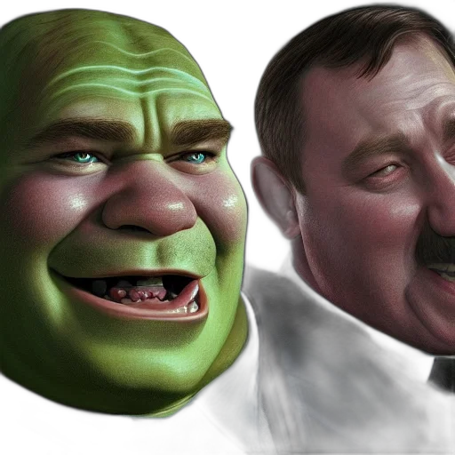 face, concept art, photorealistic, 3d render, comic book art, beautiful, portrait, shrek transparent PNG cut-out