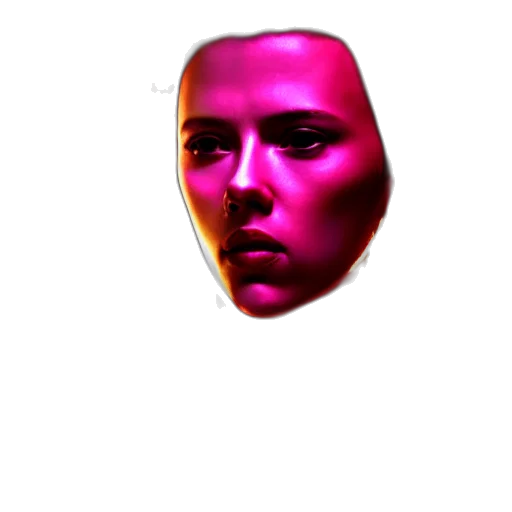 face, mask, robot, creature, vaporwave, 3d render, cyberpunk, photorealistic transparent PNG cut-out