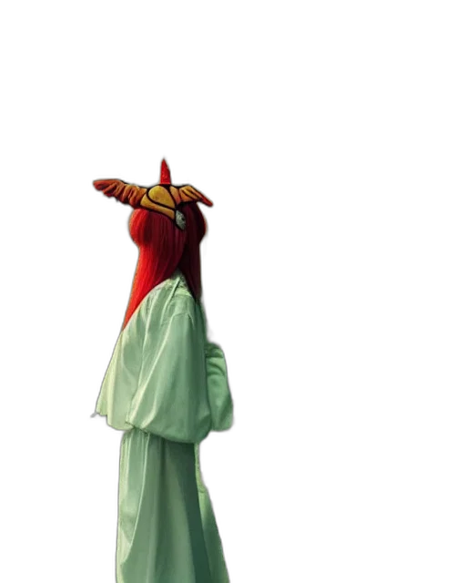 dress, staff, mask, hat transparent PNG cut-out
