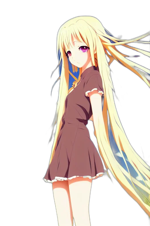 dress, staff, hair, dragon, anime, pixel art, cartoon, fantasy art transparent PNG cut-out