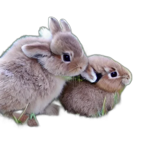 animal, photorealistic, 3d render, cute, baby, bunnies transparent PNG cut-out