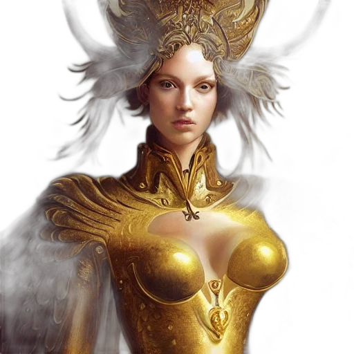 crown, jewelry, fantasy art, concept art, photorealistic, comic book art, golden, portrait transparent PNG cut-out