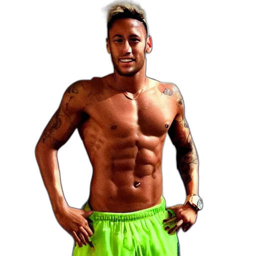 neymar, bodybuilder transparent PNG cut-out