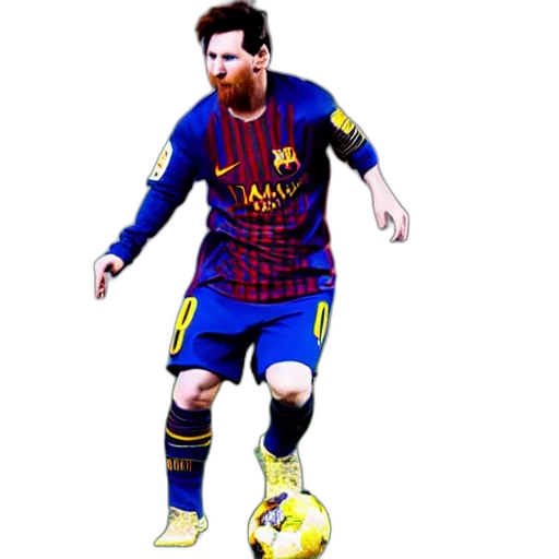 animal, photorealistic, pixel art, concept art, 3d render, lionel, messi, photograph transparent PNG cut-out