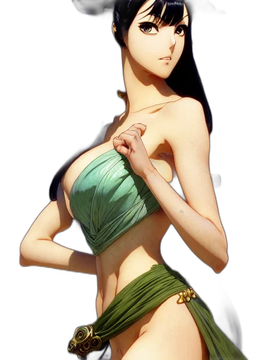 dress, jewelry, staff, fantasy art transparent PNG cut-out
