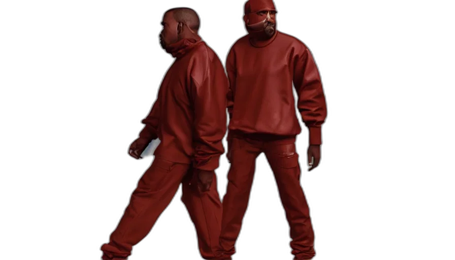 jacket, shoes, concept art, 3d render, photorealistic, red, dark, earth tones transparent PNG cut-out