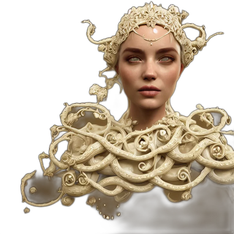 crown, mask, hair, face, concept art, 3d render, fantasy art, photorealistic transparent PNG cut-out