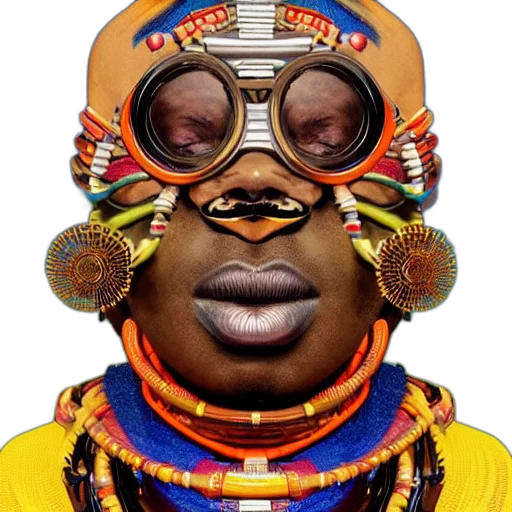 face, mask, animal, jewelry, photorealistic, concept art, colourful, vfx transparent PNG cut-out